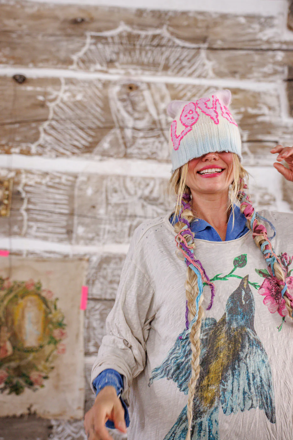 Embroidered Love Beanie
